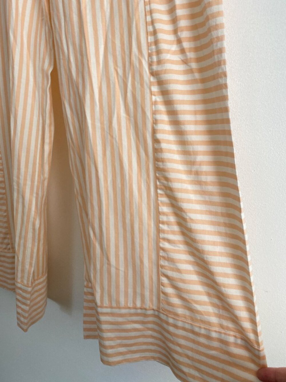 Marie Oliver Peach & White Striped Wide-Leg Pants Size 6 High-Rise Lightweight - Picture 2 of 7